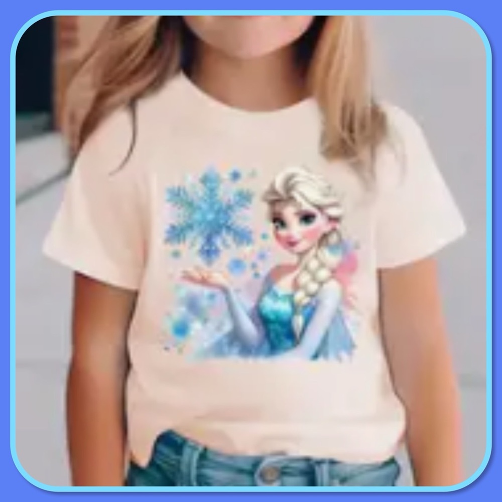 Elsa Graphic Kids T-Shirt - Beige